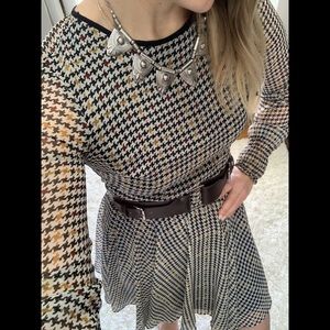 Zara houndstooth dress